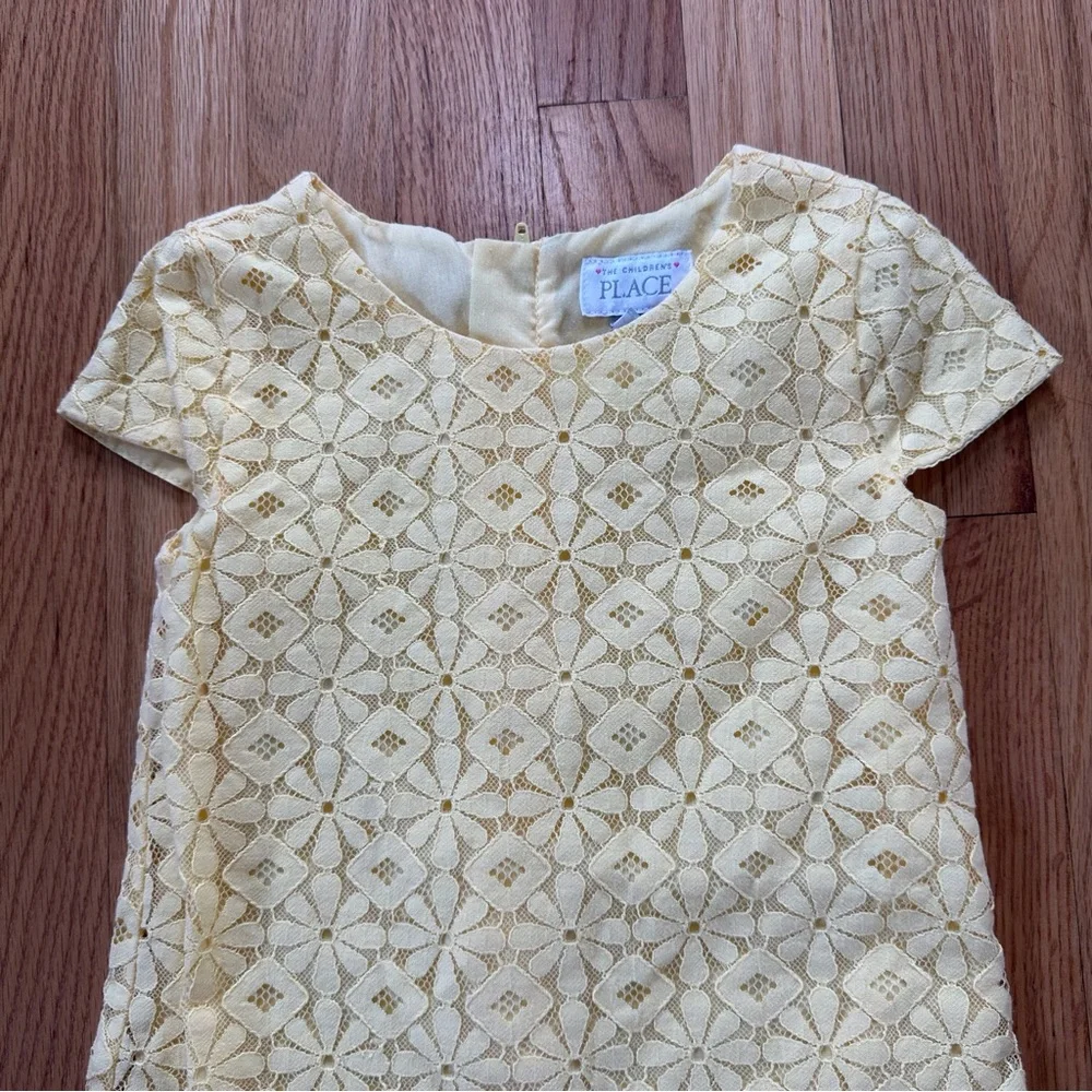 The Children’s Place Pastel Yellow Floral Eyelet dress size 5T